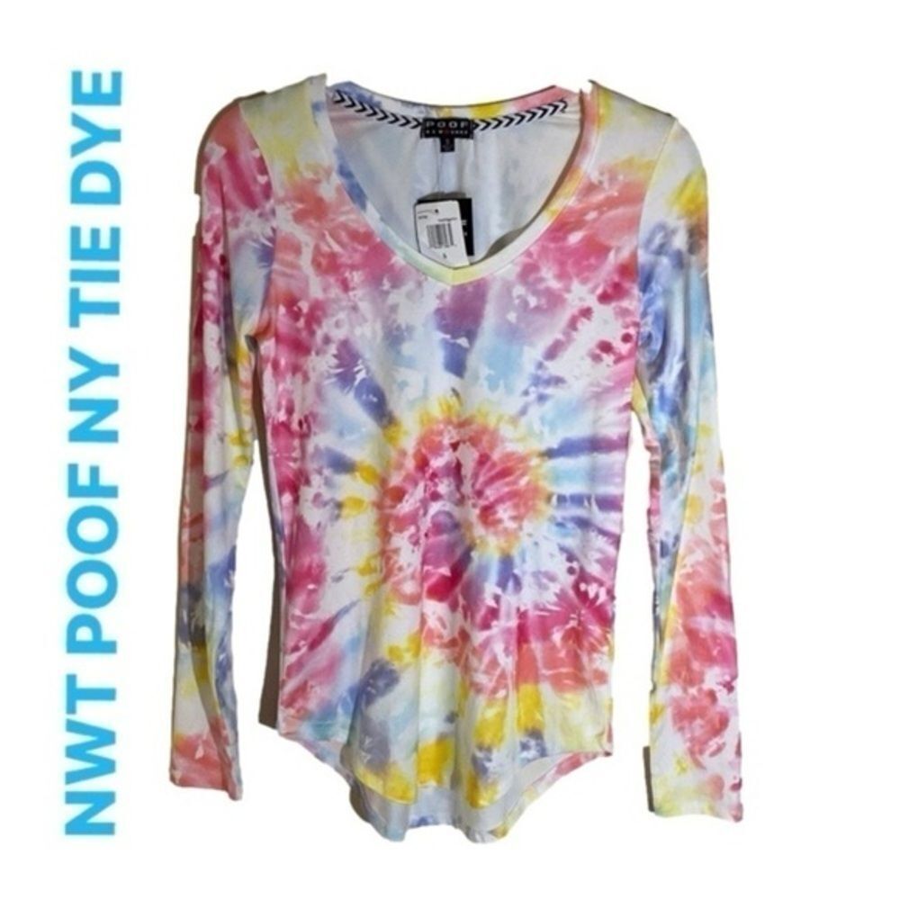 Poof Juniors Tie Dye Long Sleeve Top NWT - Picture 2 of 7